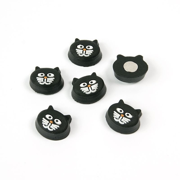 Magnets cats, KITTY CAT, set of 6, Black in the group Storage / Magnets and adhesives at SmartaSaker.se (41992)