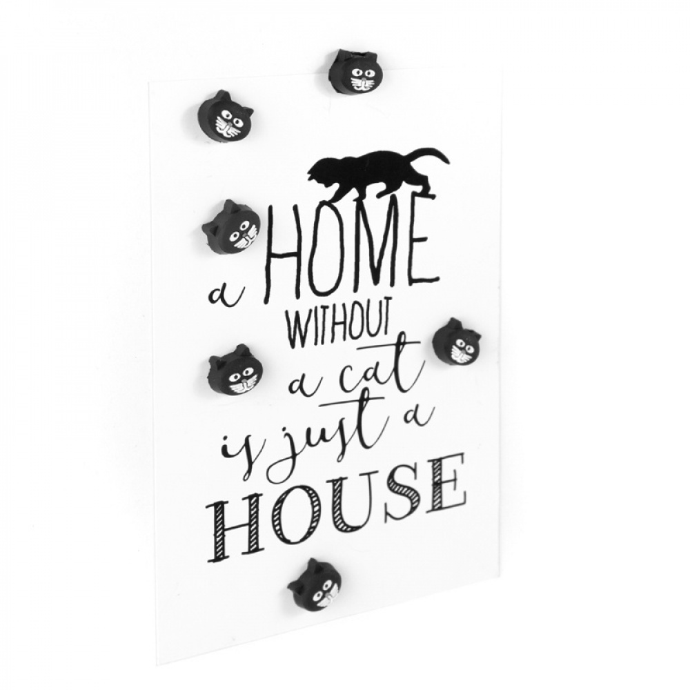 Magnets cats, KITTY CAT, set of 6, Black in the group Storage / Magnets and adhesives at SmartaSaker.se (41992)