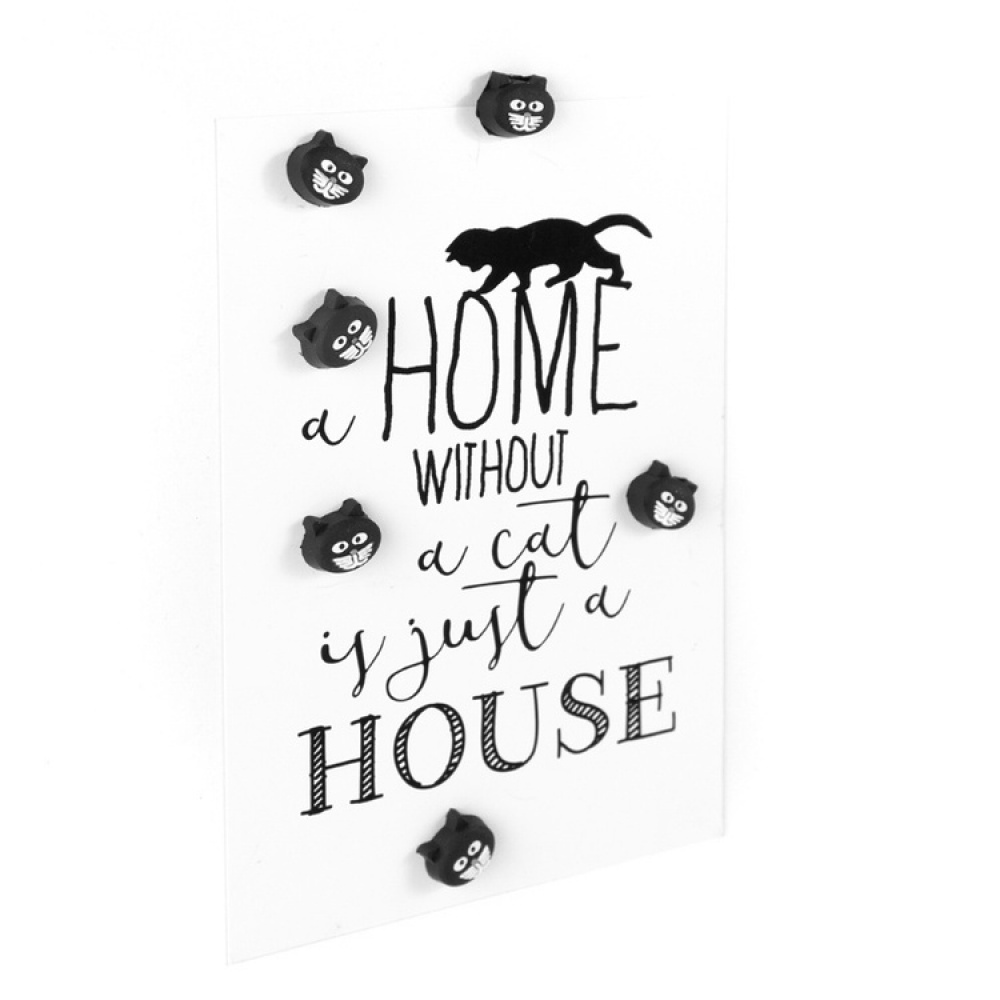 Magnets cats, KITTY CAT, set of 6, Black in the group Storage / Magnets and adhesives at SmartaSaker.se (41992)