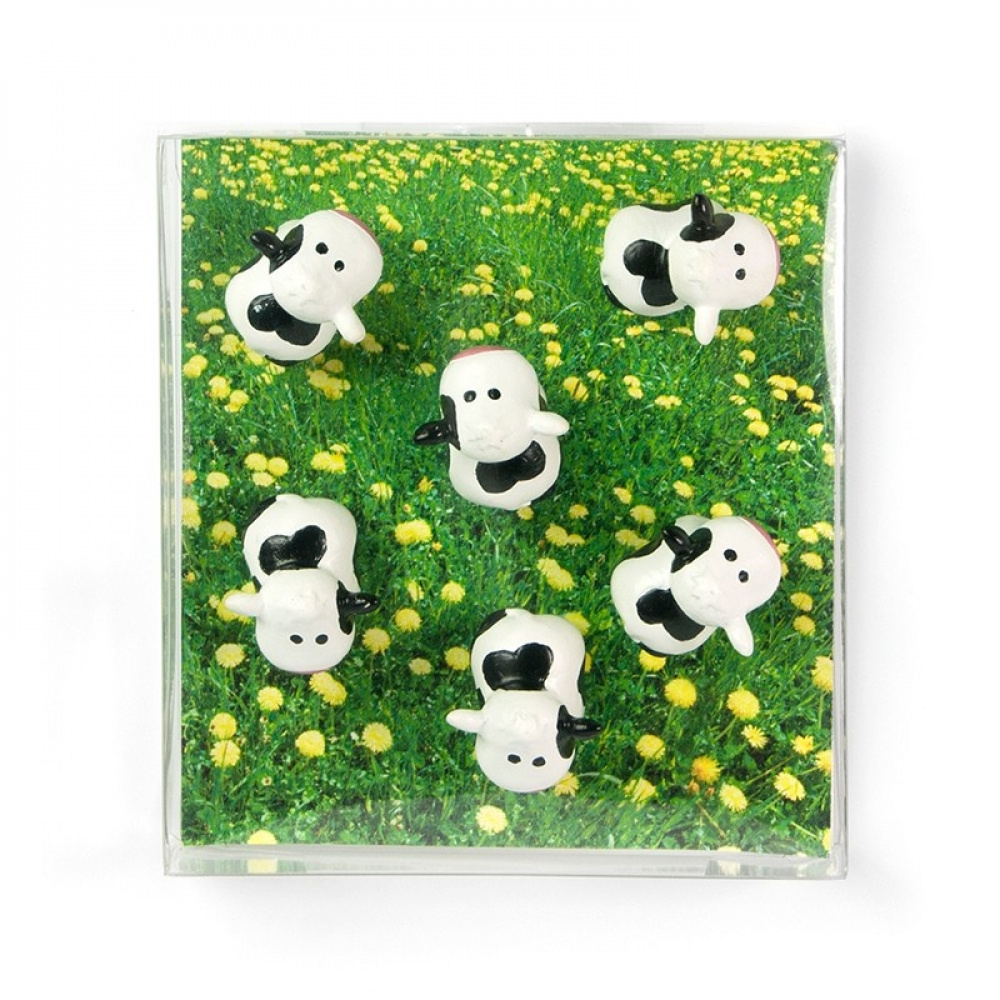 Magnets COW, set of 6, white / black in the group Storage / Magnets and adhesives at SmartaSaker.se (41993)