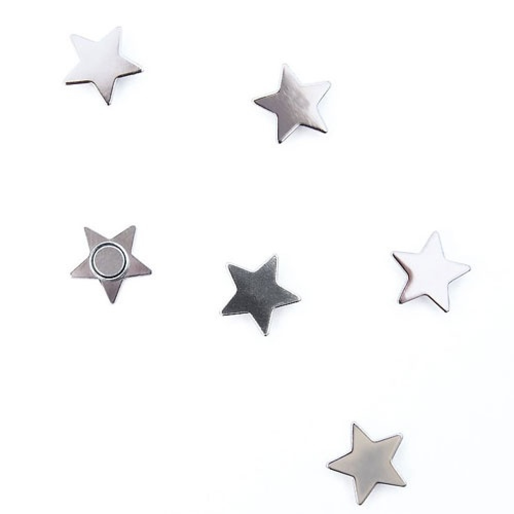 Magnets, set of 6, STAR, Ø 1,5 cm, Silver in the group Storage / Magnets and adhesives at SmartaSaker.se (42001)