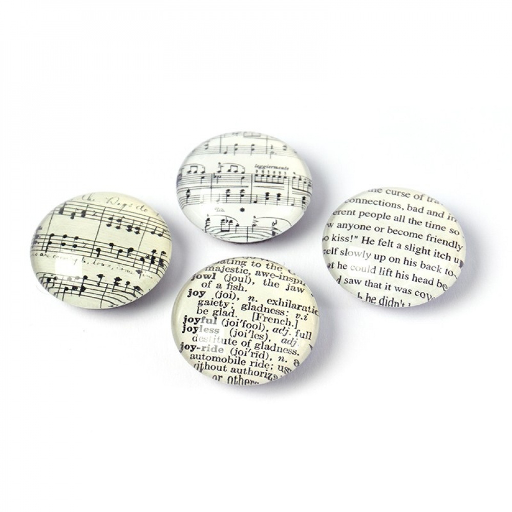 Magnets, Set of 4, FINE ARTS, Ø3,5 cm, White / black in the group Storage / Magnets and adhesives at SmartaSaker.se (42008)