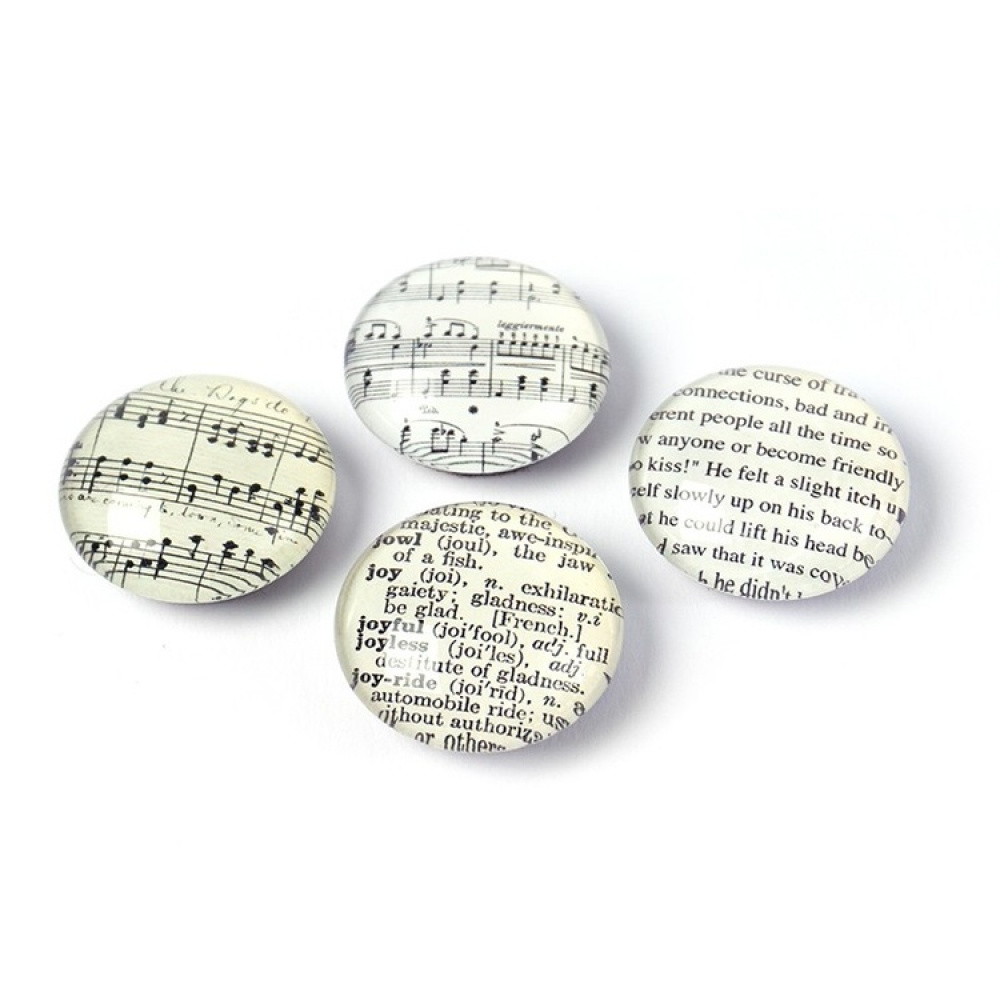 Magnets, Set of 4, FINE ARTS, Ø3,5 cm, White / black in the group Storage / Magnets and adhesives at SmartaSaker.se (42008)