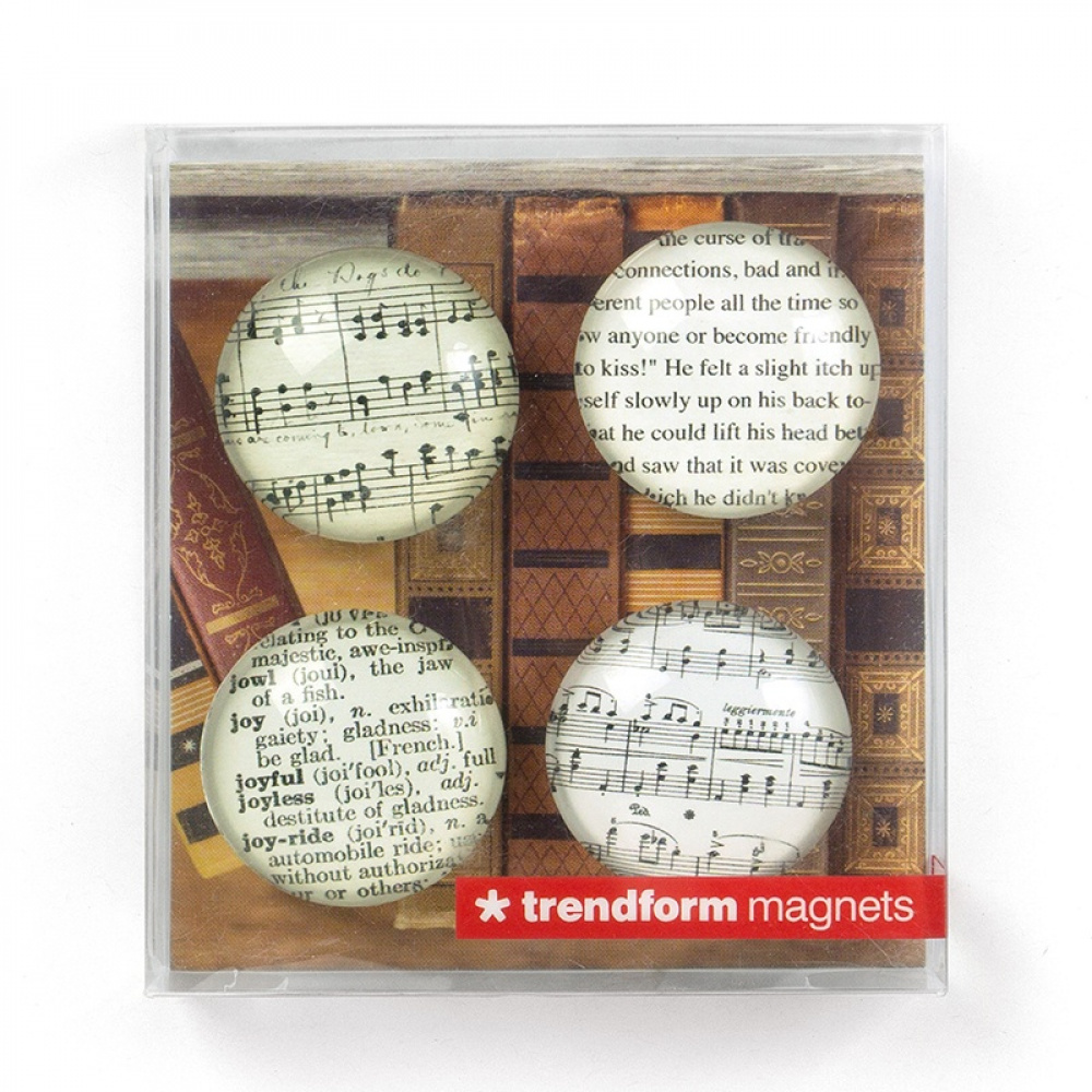 Magnets, Set of 4, FINE ARTS, Ø3,5 cm, White / black in the group Storage / Magnets and adhesives at SmartaSaker.se (42008)