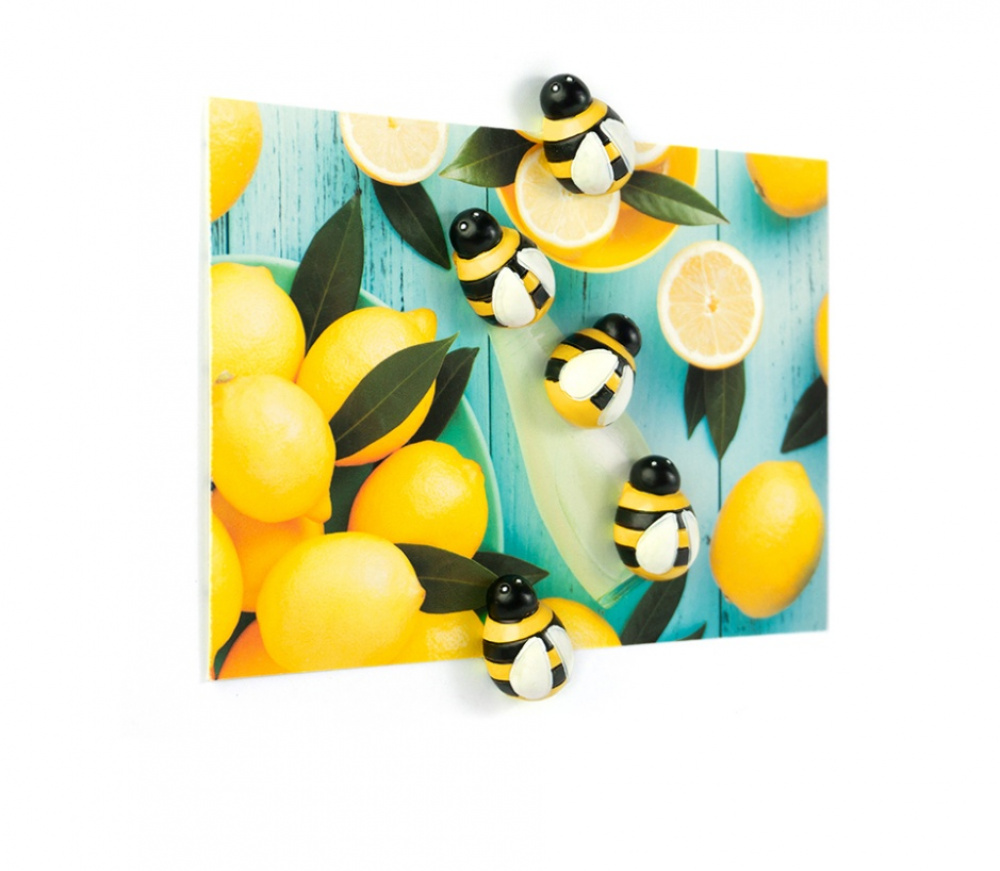 Magnets. Set of 5, HONEY BEE, Yellow / Black in the group Storage / Magnets and adhesives at SmartaSaker.se (42017)