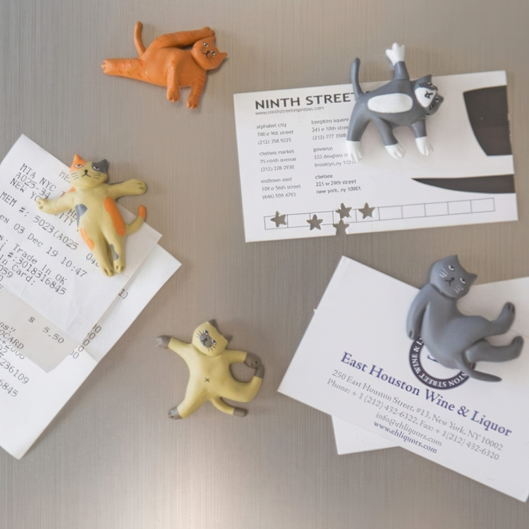 Magnets, Set of 6, CAT YOGA, Assorted in the group Storage / Magnets and adhesives at SmartaSaker.se (42019)