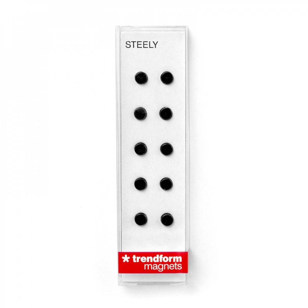 Magnets, strong, mini, 10 pcs, STEELY, Ø 0,6 x H 0,3 cm, Black in the group Storage / Magnets and adhesives / Strong magnets at SmartaSaker.se (42021)
