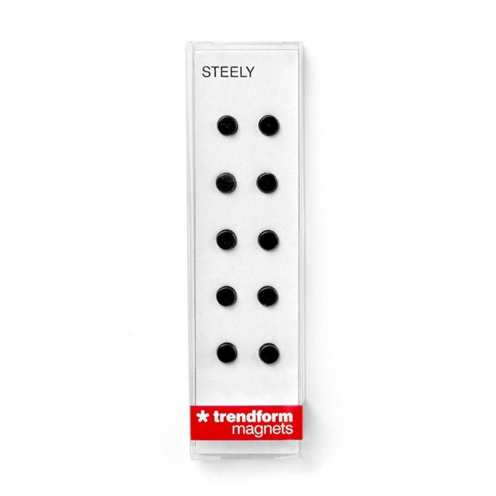 Magnets, strong, mini, 10 pcs, STEELY, Ø 0,6 x H 0,3 cm, Black in the group Storage / Magnets and adhesives / Strong magnets at SmartaSaker.se (42021)