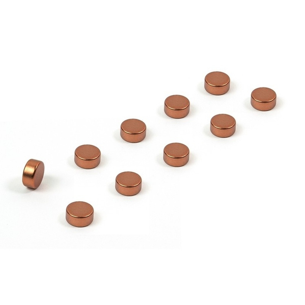 Magnets, strong, mini, 10 pc, STEELY, Ø 0,6 x H 0,3 cm, Copper in the group Storage / Magnets and adhesives / Strong magnets at SmartaSaker.se (42023)