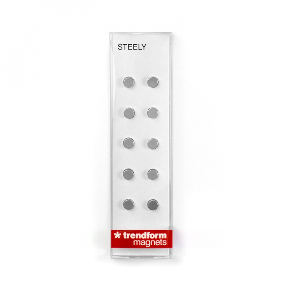 Magnets, strong, mini, 10 pc, STEELY, Ø 0,6 x 0,3 cm, Silver in the group Storage / Magnets and adhesives / Strong magnets at SmartaSaker.se (42026)