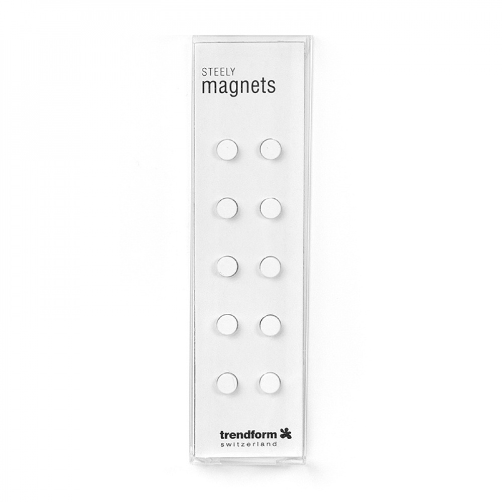 Magnets, strong, mini, 10 pc, STEELY, Ø 0,6 x H 0,3 cm, White in the group Storage / Magnets and adhesives / Strong magnets at SmartaSaker.se (42027)
