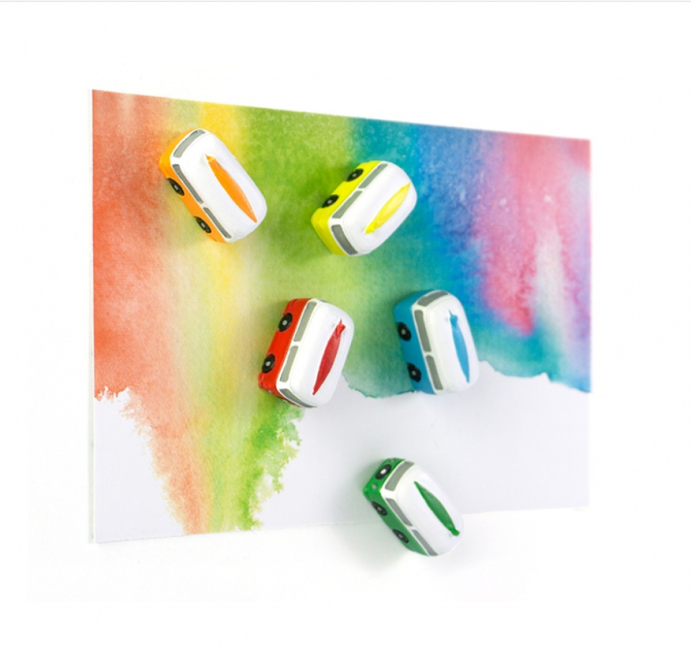 Magnets, Mini Busses, Set of 5, CAMPER, Assorted in the group Storage / Magnets and adhesives at SmartaSaker.se (42028)