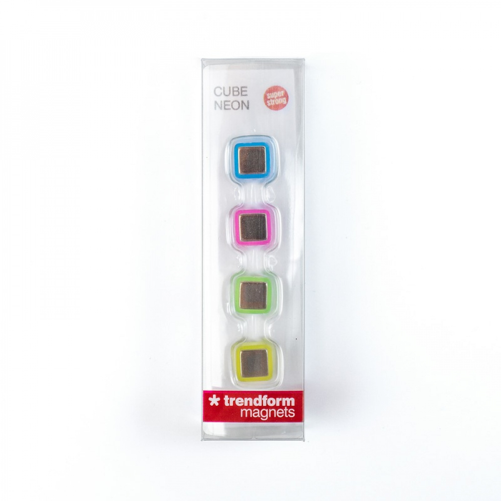 Magnets Super strong, Set of 4, CUBE NEON, 1 x 1 x H 1 cm, Silver / Assorted in the group Storage / Magnets and adhesives / Strong magnets at SmartaSaker.se (42033)