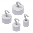 Magnetic hook, Super strong 16 kg, NEODYM LARGE, Ø 2,5 cm, White Magnetic hook, Super strong 16 kg, NEODYM LARGE, Ø 2,5 cm, White