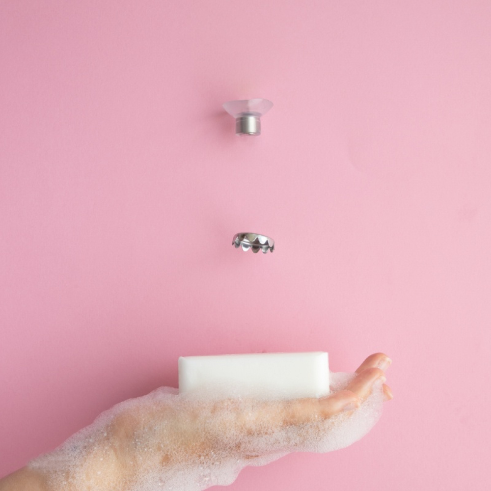 Soap Holder with suction cup, MINIMALISTE PORTE SAVON, Ø 3,5 cm, Silver in the group Storage / Bathroom storage at SmartaSaker.se (42065)