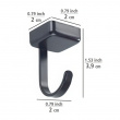 Magnetic under the shelf hooks , Set of 6, JET, 2 x 2 x H3,9 cm, Black Magnetic under the shelf hooks , Set of 6, JET, 2 x 2 x H3,9 cm, Black