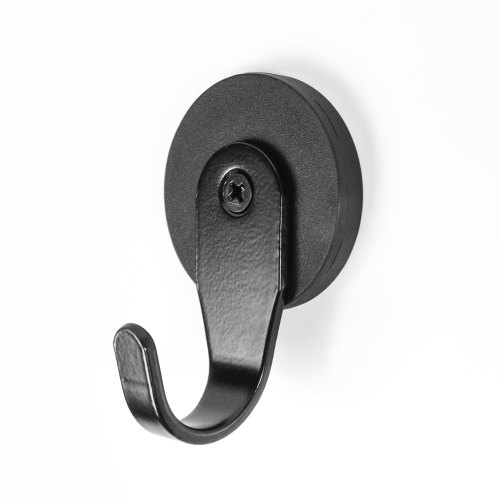 Magnetic hooks, super strong, set of 2, RUBBER SUPERMAGNET, Ø 4,3 cm, Black in the group Storage / Magnets and adhesives / Magnetic Hooks at SmartaSaker.se (42072)
