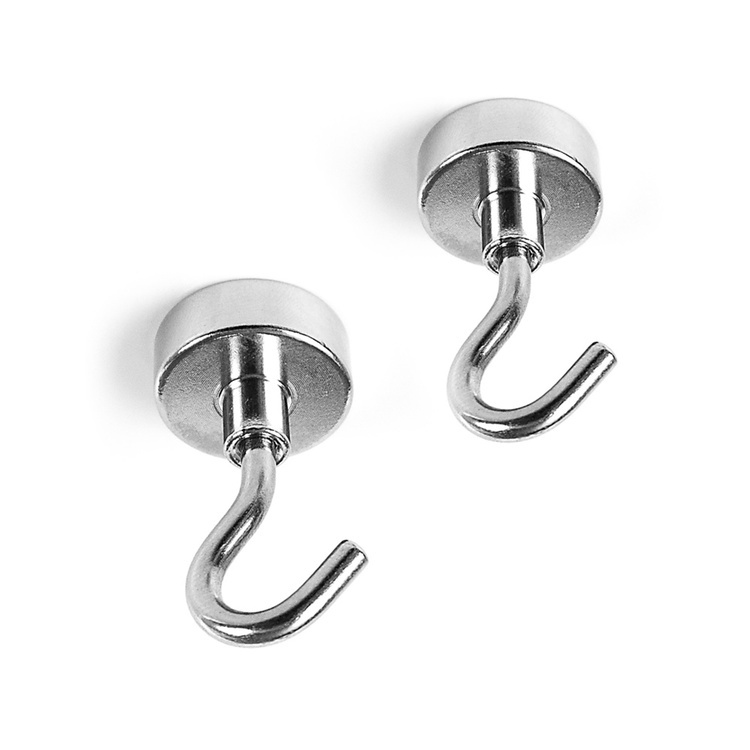 Magnetic Hooks, Set of 2, HOOK, Ø 2 x H 3,3 cm, Stainless steel in the group Storage / Magnets and adhesives / Magnetic Hooks at SmartaSaker.se (42075)