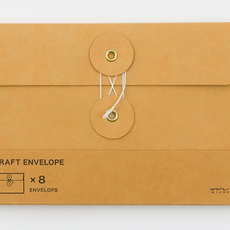 Envelopes with string, Set of 8, TRAVELER\'S COMPANY KRAFT, 17 x H 11,5 orange in the group Storage / Office supplies at SmartaSaker.se (42096)