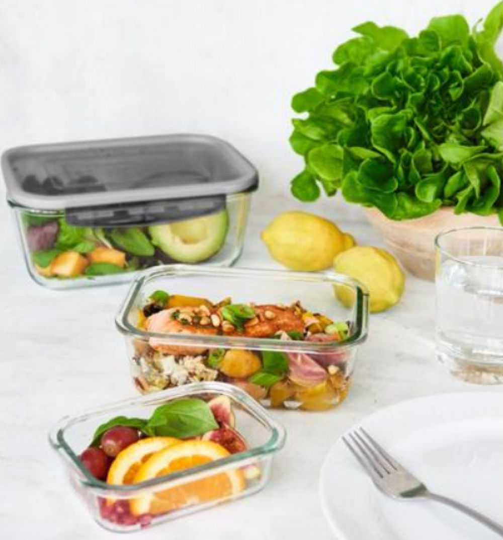 Glas Food Storage, 0,75L, SMARTSTORE MEDIUM, Clear in the group Storage / Kitchen storage / Food containers / Glass lunch boxes at SmartaSaker.se (42106)