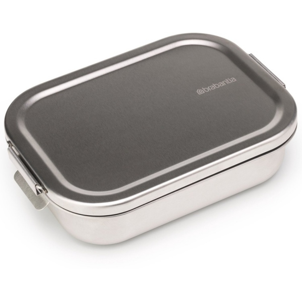 Food box in Steel, 1,1 L, BRABANTIA MAKE & TAKE MEDIUM LUNCH BOX, 14,4 x 20,6 x H 5,8 cm, Silver in the group Storage / Kitchen storage / Food containers / Metal lunch boxes at SmartaSaker.se (42109)