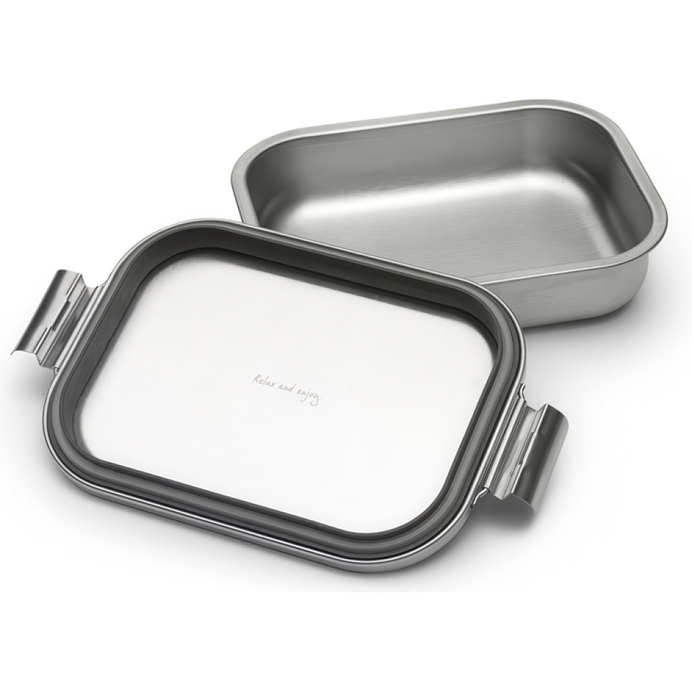 Food box in Steel, 1,1 L, BRABANTIA MAKE & TAKE MEDIUM LUNCH BOX, 14,4 x 20,6 x H 5,8 cm, Silver in the group Storage / Kitchen storage / Food containers / Metal lunch boxes at SmartaSaker.se (42109)