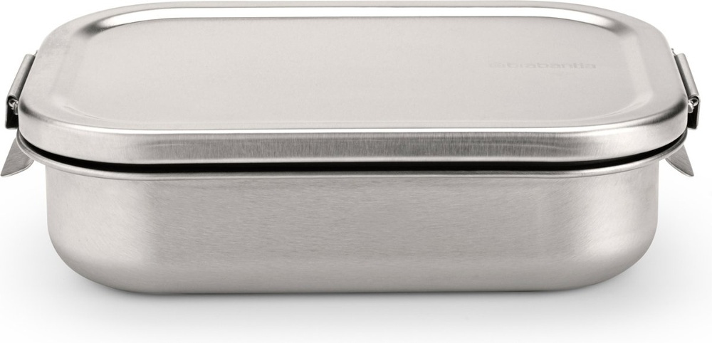 Food box in Steel, 1,1 L, BRABANTIA MAKE & TAKE MEDIUM LUNCH BOX, 14,4 x 20,6 x H 5,8 cm, Silver in the group Storage / Kitchen storage / Food containers / Metal at SmartaSaker.se (42109)