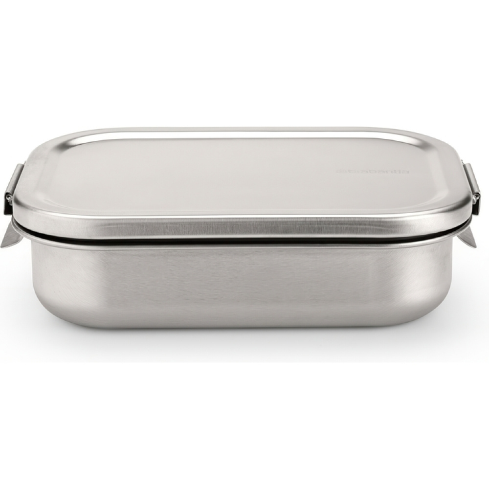 Food box in Steel, 1,1 L, BRABANTIA MAKE & TAKE MEDIUM LUNCH BOX, 14,4 x 20,6 x H 5,8 cm, Silver in the group Storage / Kitchen storage / Food containers / Metal lunch boxes at SmartaSaker.se (42109)