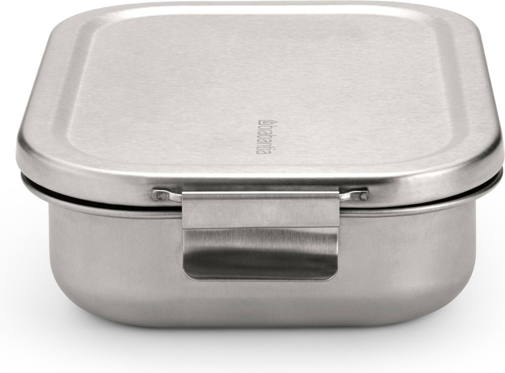 Food box in Steel, 1,1 L, BRABANTIA MAKE & TAKE MEDIUM LUNCH BOX, 14,4 x 20,6 x H 5,8 cm, Silver in the group Storage / Kitchen storage / Food containers / Metal at SmartaSaker.se (42109)