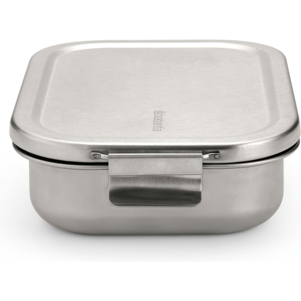 Food box in Steel, 1,1 L, BRABANTIA MAKE & TAKE MEDIUM LUNCH BOX, 14,4 x 20,6 x H 5,8 cm, Silver in the group Storage / Kitchen storage / Food containers / Metal lunch boxes at SmartaSaker.se (42109)