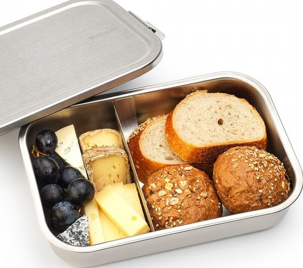 Food box in Steel, 2 L, BRABANTIA MAKE & TAKE LARGE LUNCH BOX , 17,4 x 26,1 x H 6,3 cm, Silver in the group Storage / Kitchen storage / Food containers / SmartStore food containers at SmartaSaker.se (42110)