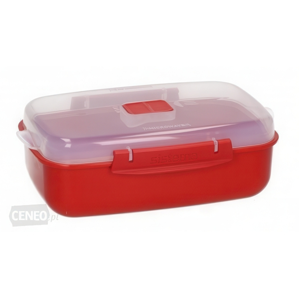 Lunch box, MICROWAVE RECTANGULAR LARGE, 23 x 15 x H 8 cm, Red in the group Storage / Kitchen storage / Food containers / Plastic lunch boxes at SmartaSaker.se (42111)