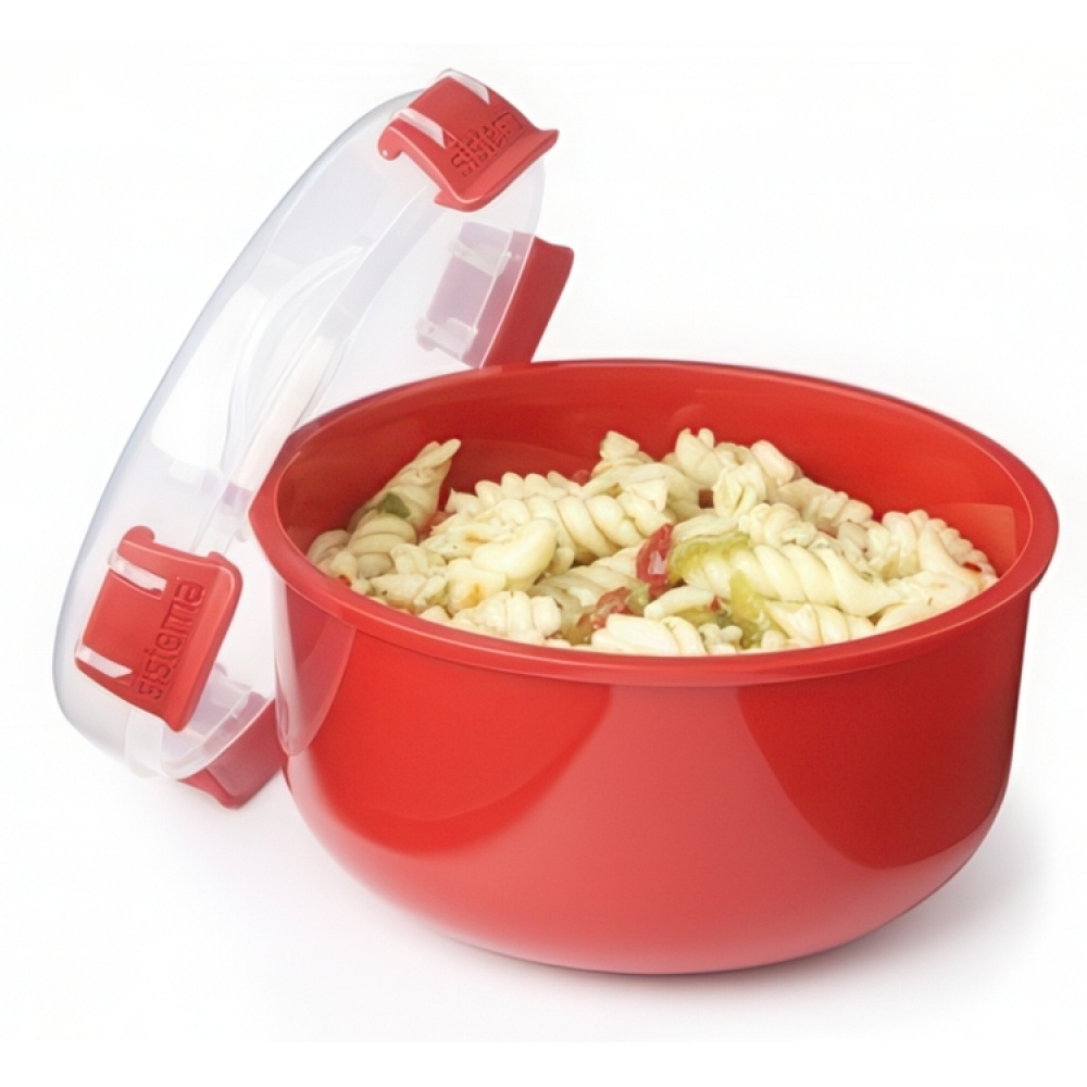Lunch box, MICROWAVE ROUND, Ø15,6 x H 9,5 cm, Red in the group Storage / Kitchen storage / Food containers / Plastic lunch boxes at SmartaSaker.se (42113)