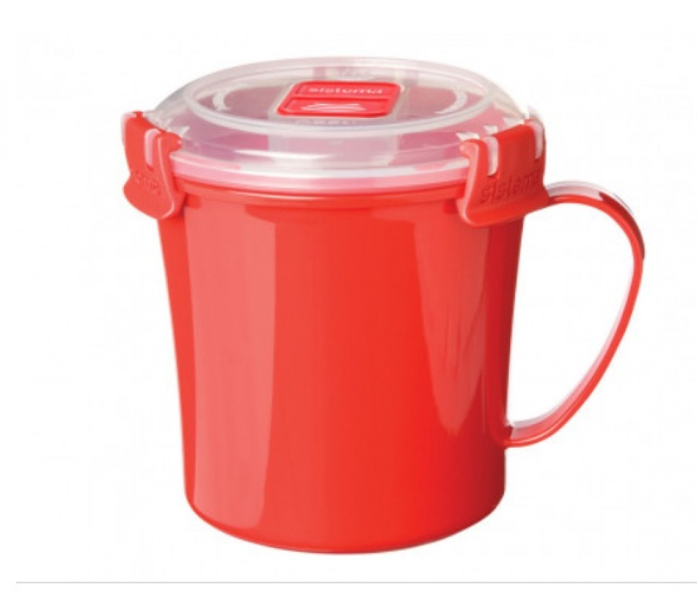 Soup Mug, 66,ml. MICROWAVE , 14 x 11 x H 12 cm, Red in the group Storage / Kitchen storage / Food containers / Plastic at SmartaSaker.se (42116)