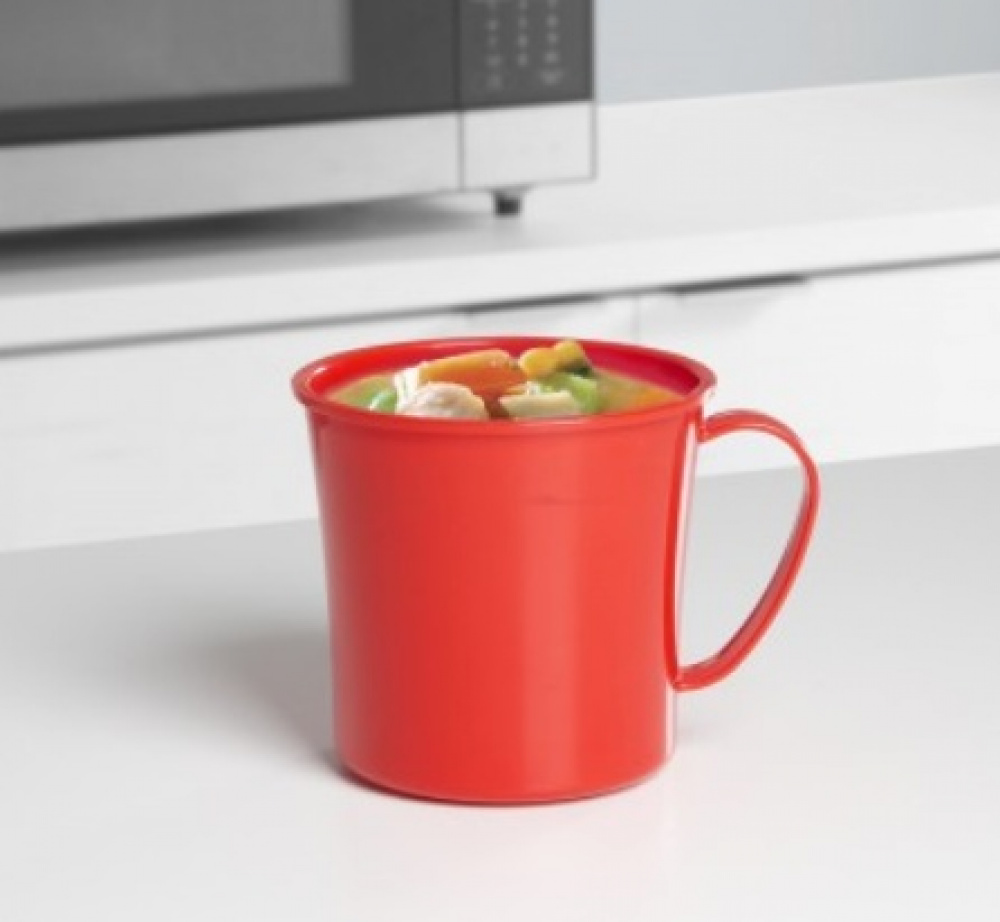 Soup Mug, 66,ml. MICROWAVE , 14 x 11 x H 12 cm, Red in the group Storage / Kitchen storage / Food containers / Plastic at SmartaSaker.se (42116)
