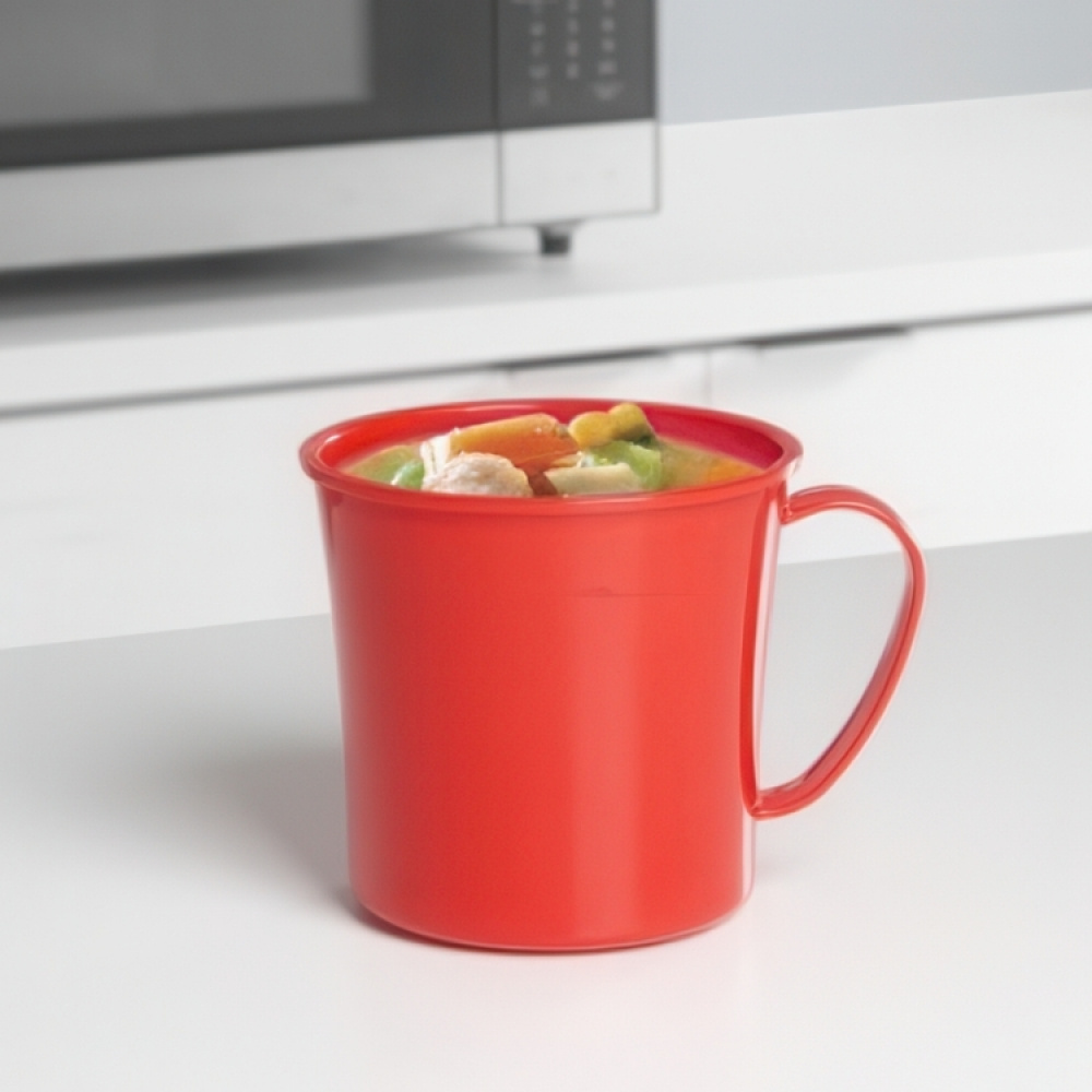 Soup Mug, 66,ml. MICROWAVE , 14 x 11 x H 12 cm, Red in the group Storage / Kitchen storage / Food containers / Plastic lunch boxes at SmartaSaker.se (42116)
