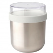 Bowl with lid, 0,5 L, BRABANTIA MAKE & TAKE THERMOS , Ø 11 x H 13,5 cm, Silver / Dark grey  Bowl with lid, 0,5 L, BRABANTIA MAKE & TAKE THERMOS , Ø 11 x H 13,5 cm, Silver / Dark grey