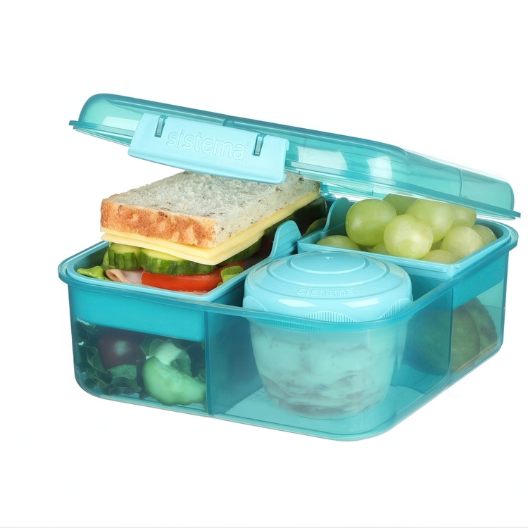 Lunch box with compartments, 1,25 L, SISTEMA OCEAN BOUND BENTO CUBE in the group Storage / Kitchen storage / Food containers / Lunch boxes and Bento at SmartaSaker.se (42119)