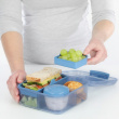 Lunch box with compartments, 1,25 L, SISTEMA OCEAN BOUND BENTO CUBE