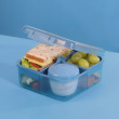Lunch box with compartments, 1,25 L, SISTEMA OCEAN BOUND BENTO CUBE