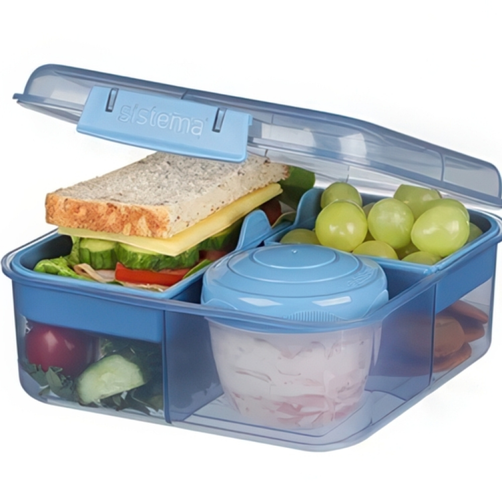 Lunch box with compartments, 1,25 L, SISTEMA OCEAN BOUND BENTO CUBE in the group Storage / Kitchen storage / Food containers / Lunch boxes and Bento at SmartaSaker.se (42119)
