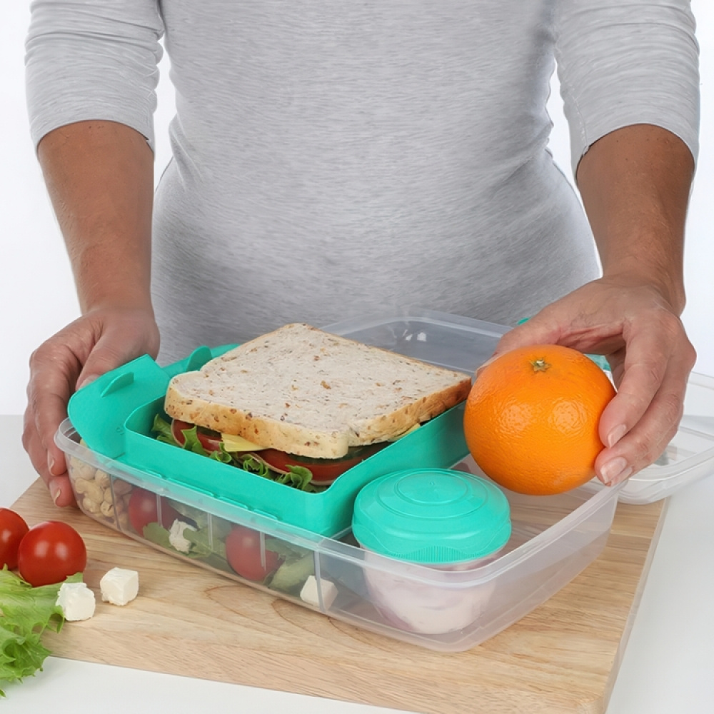 Lunch box with compartments, 1,76 Liter, SISTEMA BENTO BOX TO GO, Mint in the group Storage / Kitchen storage / Food containers / Lunch boxes and Bento at SmartaSaker.se (42120)