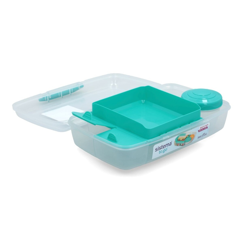 Lunch box with compartments, 1,76 Liter, SISTEMA BENTO BOX TO GO, Mint in the group Storage / Kitchen storage / Food containers / Lunch boxes and Bento at SmartaSaker.se (42120)