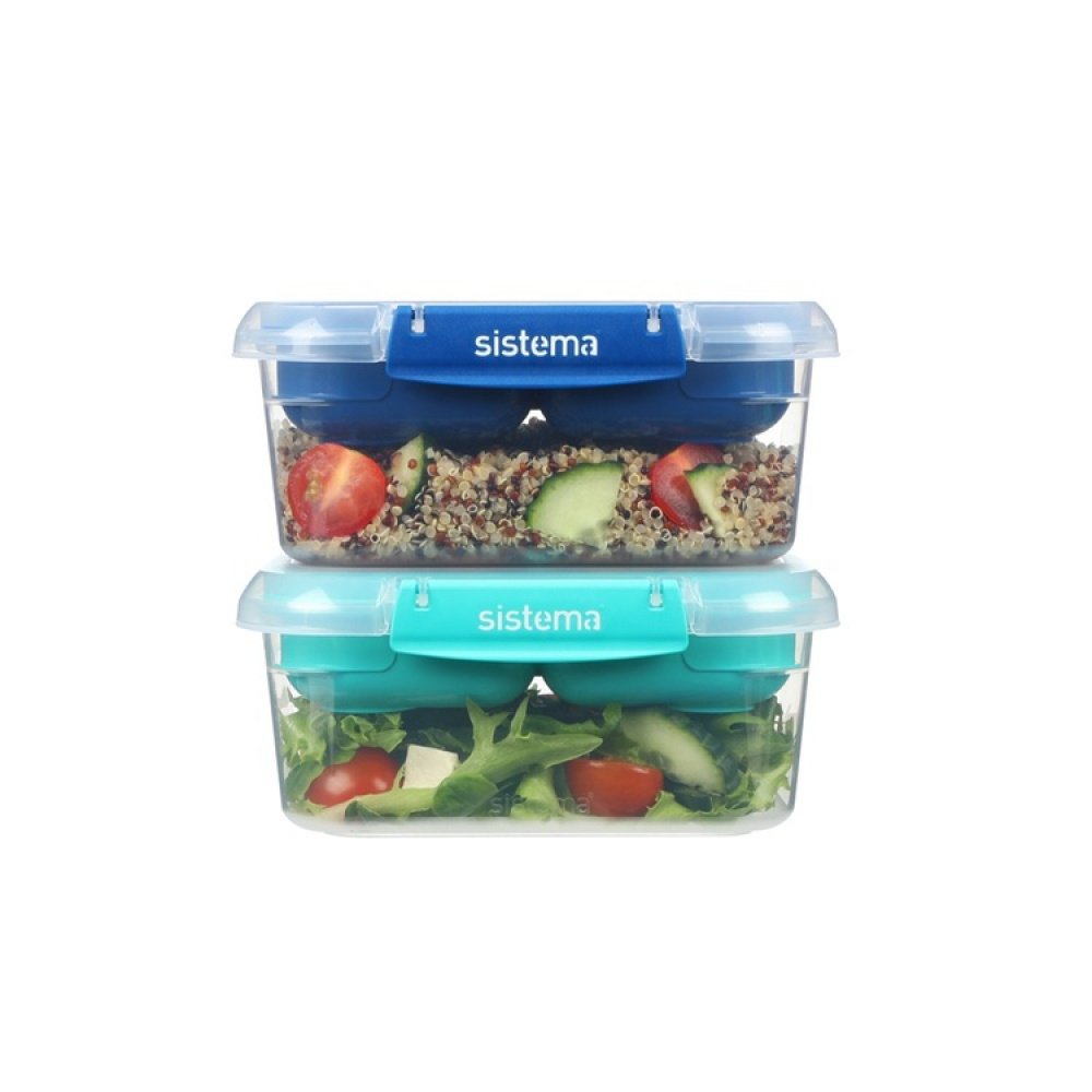 Lunch box with compartments, 1,15 L, SISTEMA STAX TO GO in the group Storage / Kitchen storage / Food containers / Lunch boxes and Bento at SmartaSaker.se (42125)