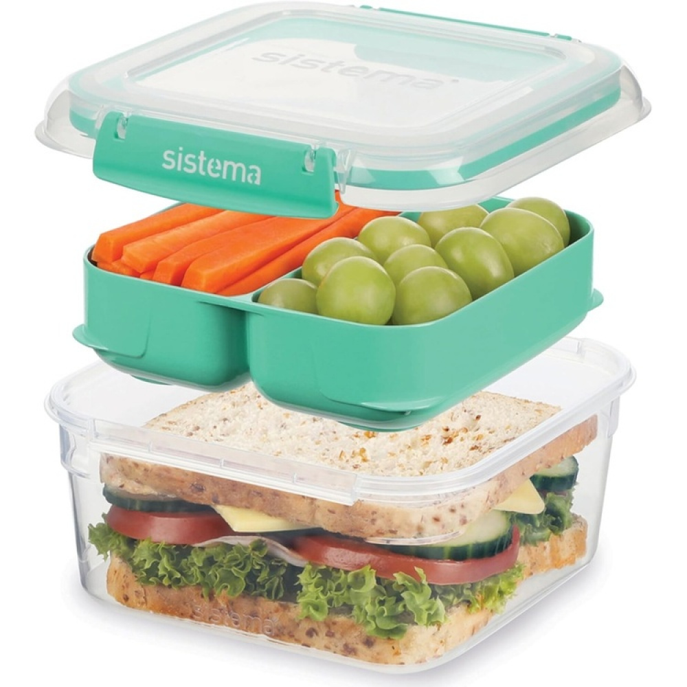 Lunch box with compartments, 1,15 L, SISTEMA STAX TO GO in the group Storage / Kitchen storage / Food containers / Lunch boxes and Bento at SmartaSaker.se (42125)