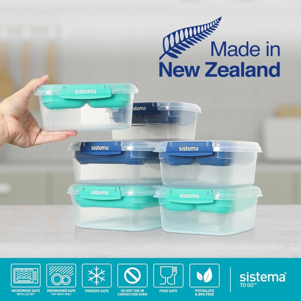 Lunch box with compartments, 1,15 L, SISTEMA STAX TO GO in the group Storage / Kitchen storage / Food containers / Lunch boxes and Bento at SmartaSaker.se (42125)