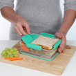 Lunch box with compartments, SNACK ATTACK DUO, 20 x 16 x H 6 cm, Mint Lunch box with compartments, SNACK ATTACK DUO, 20 x 16 x H 6 cm, Mint