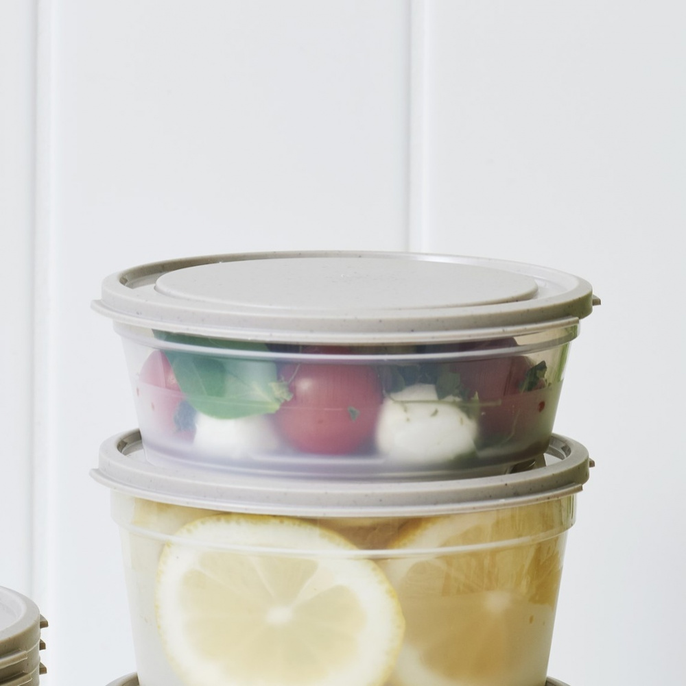 Food storage, Round, 0,3 L, SMARTSTORE SUSTAIN, Transparent /Earl grey in the group Storage / Kitchen storage / Food containers / Plastic at SmartaSaker.se (42137)