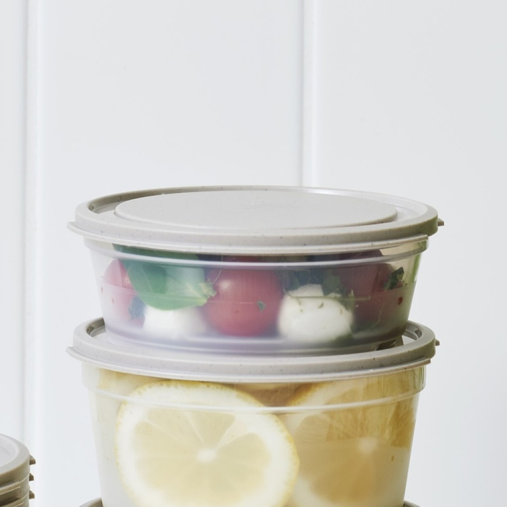Food storage, Round, 0,3 L, SMARTSTORE SUSTAIN, Transparent /Earl grey in the group Storage / Kitchen storage / Food containers / Plastic lunch boxes at SmartaSaker.se (42137)