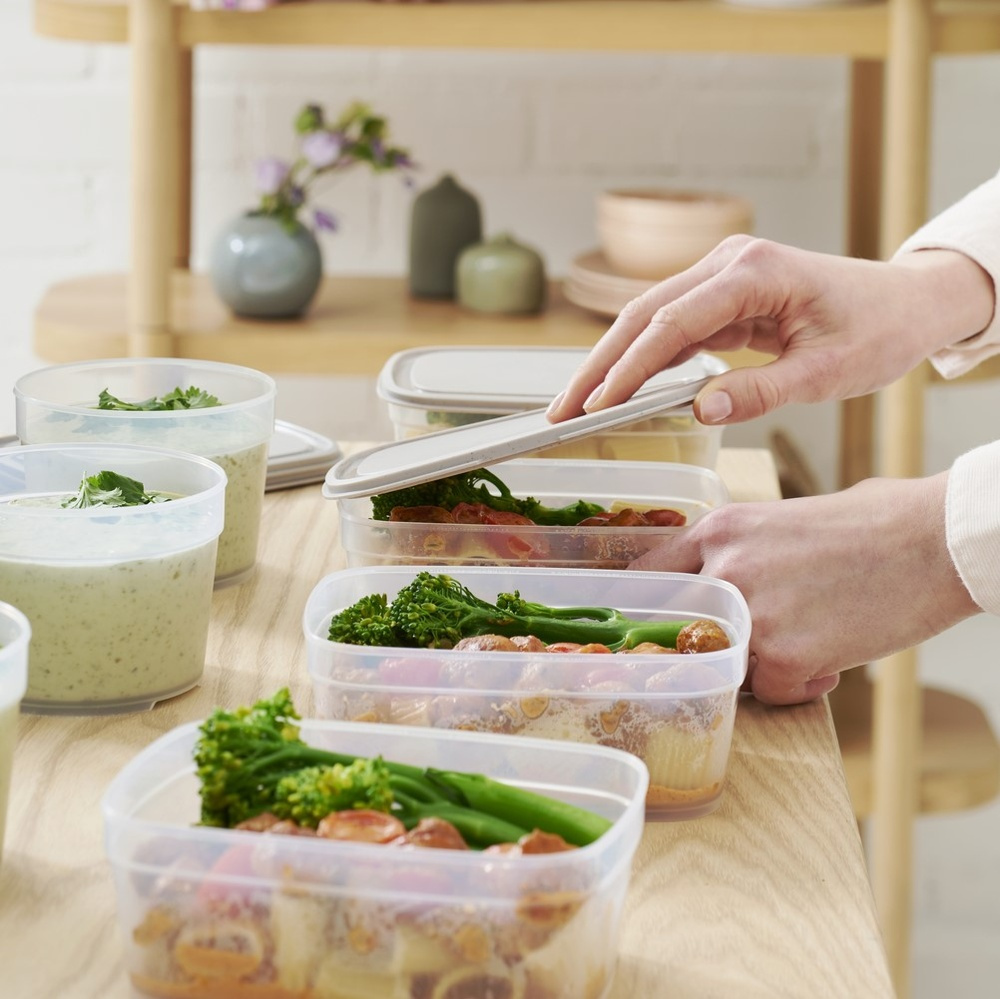 Food storage, 0,8 L, SMARTSTORE SUSTAIN, Transparent / Earl grey in the group Storage / Kitchen storage / Food containers / Plastic at SmartaSaker.se (42143)